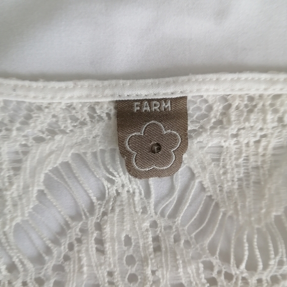 Farm Rio Sheer Lace Long Sleeve Ivory Blouse P (00-0) - Picture 9 of 16